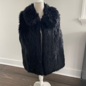 Rachel Zoe faux fur vest black sz medium